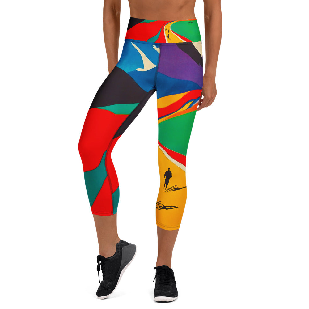 Yoga Capri Leggings - Spectrum Trail